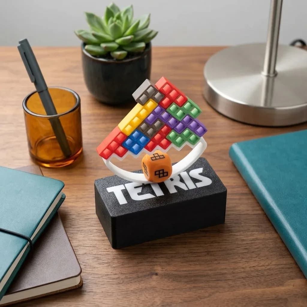 3D Baskı Renkli Tetris Denge Masa Oyunu